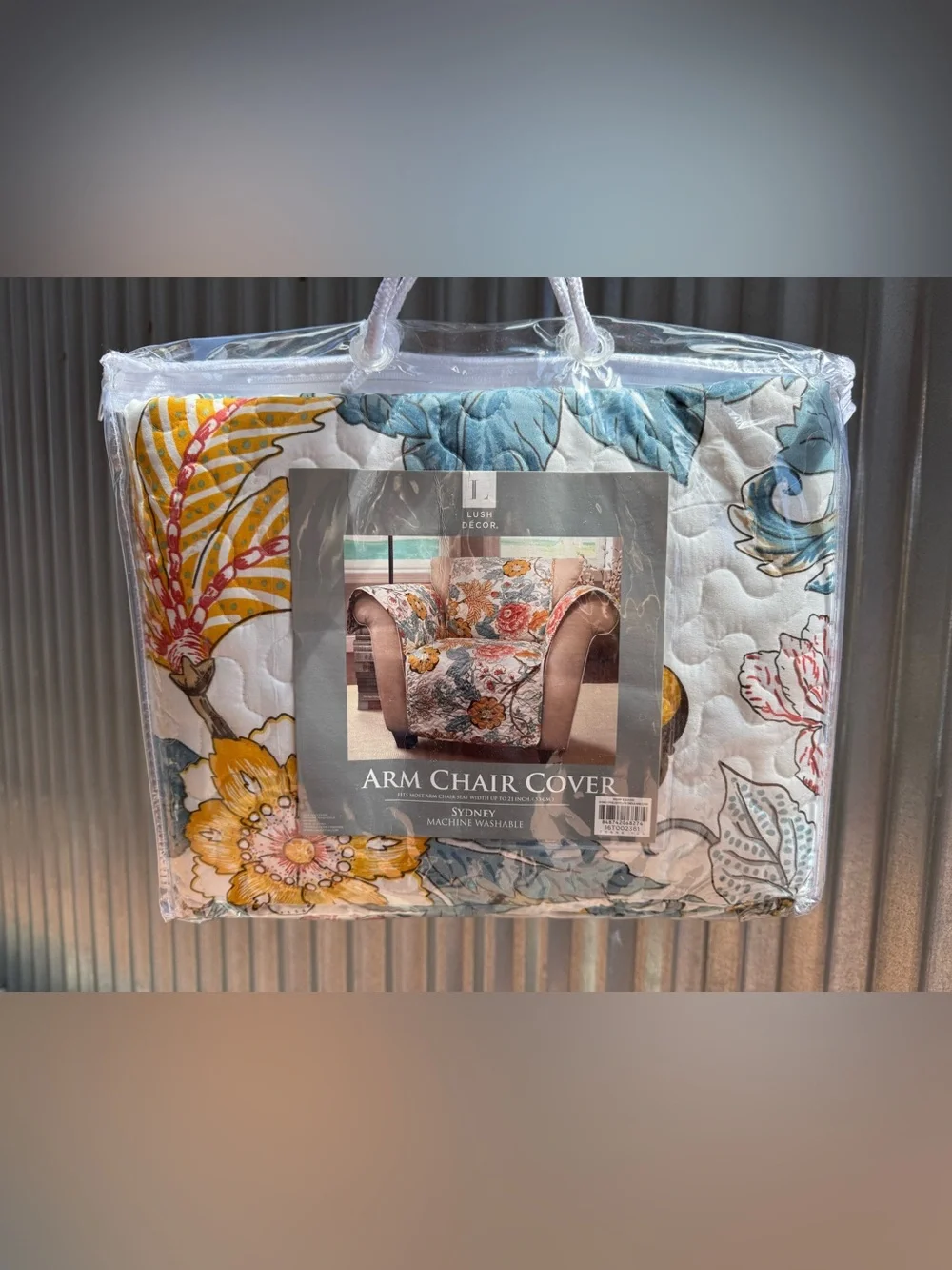 Lush Decor Sydney Quilted Floral Chair Cover